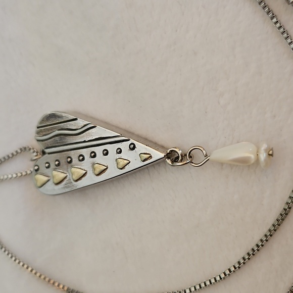 EMILY ROSENFELD Heavyweight Double Sided Heart Pendant Box Chain Necklace - Picture 3 of 9